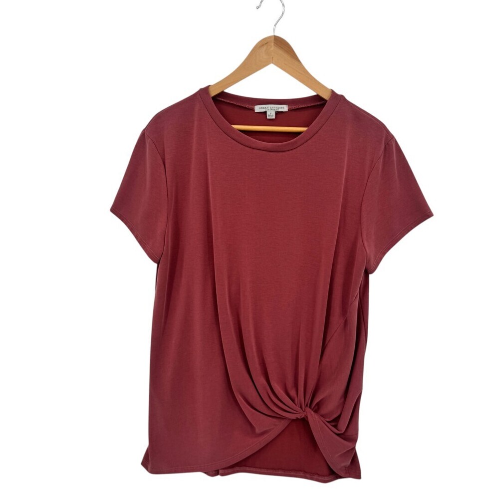 Green Envelope Mauve Front Faux Tie‎ Top L
